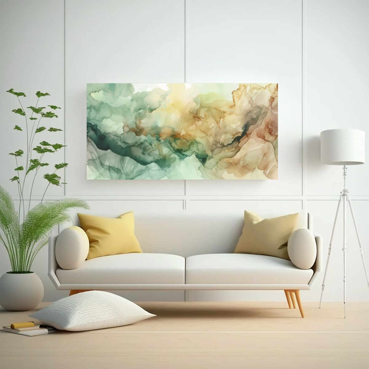 GENERICO - Pinturas De Pared Color Agua Y Marrón En 60x30 Cm