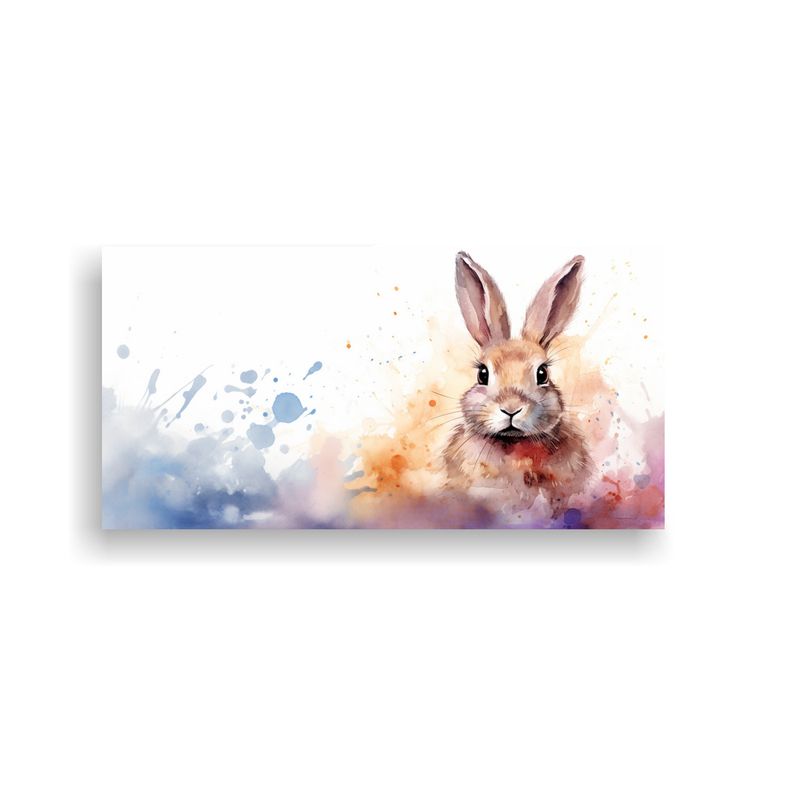 GENERICO - Cuadro De Dibujo Bastidor Madera Conejo Acuarela 80x40 Cm