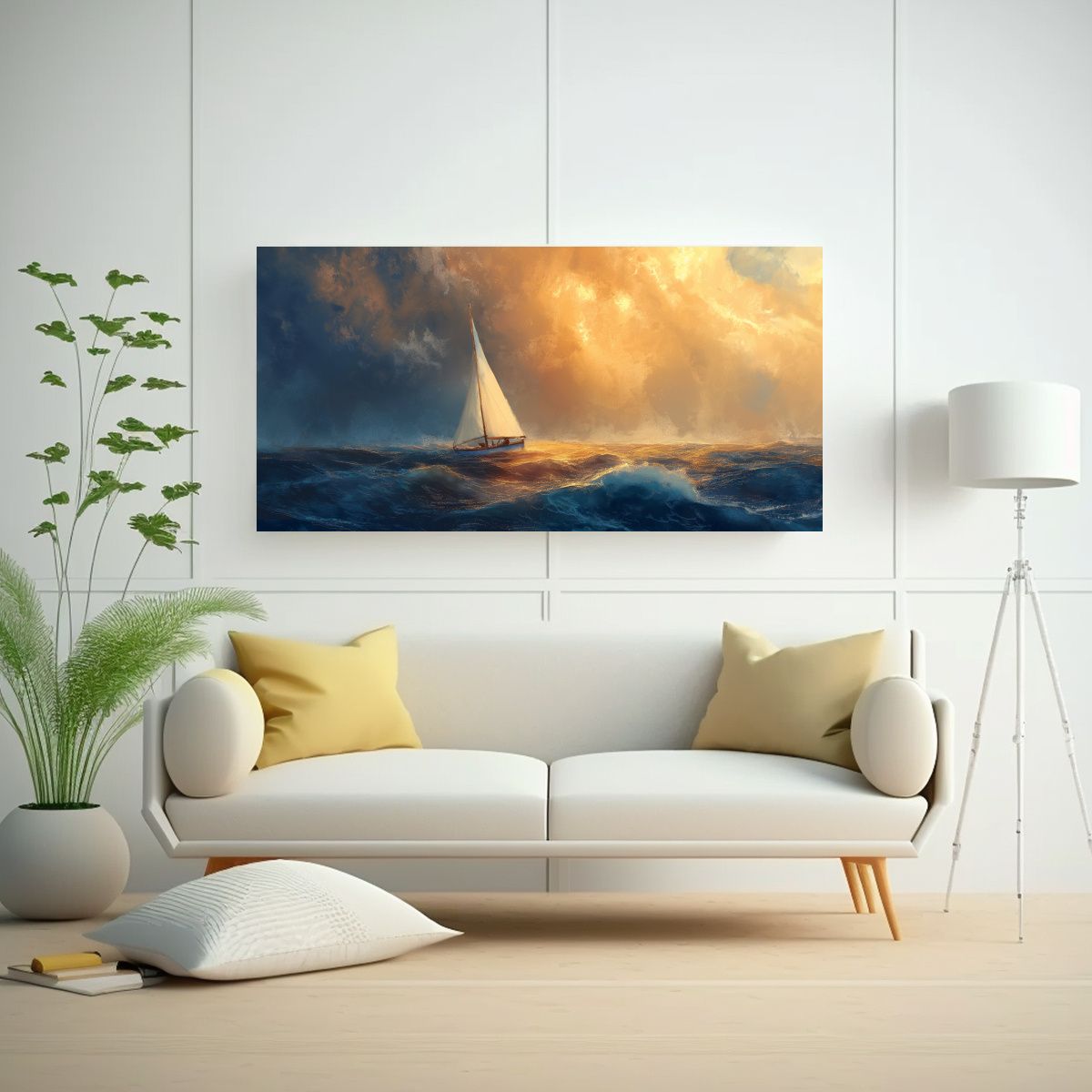 GENERICO - Cuadro En Bastidor Inspirado En La Vela 100x50 Cm