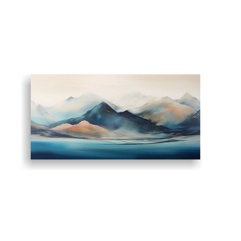GENERICO - Paisaje Montaña Abstracto Sereno Arte Moderno 80x40 Cm