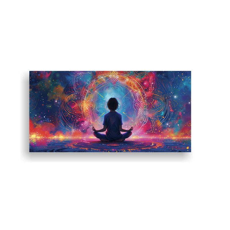 GENERICO - Pintura Adolescente Meditando Con Lienzos De 100x50 Cm