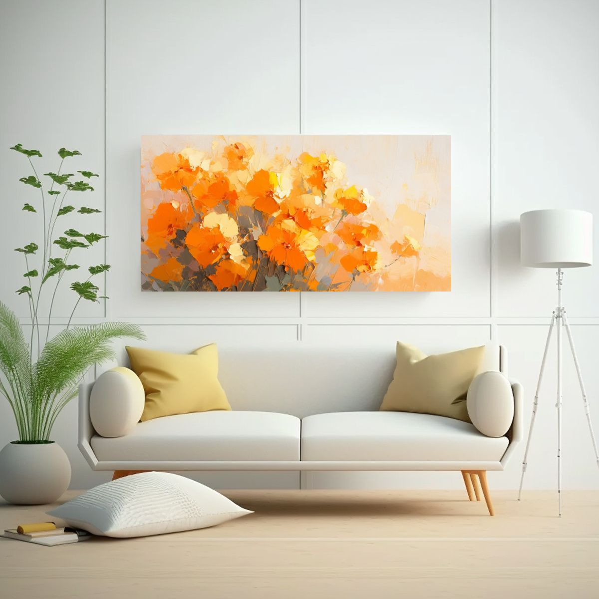 GENERICO - Arte Moderno Protagonismo Cuadro Amarillo Y 60x30 Cm