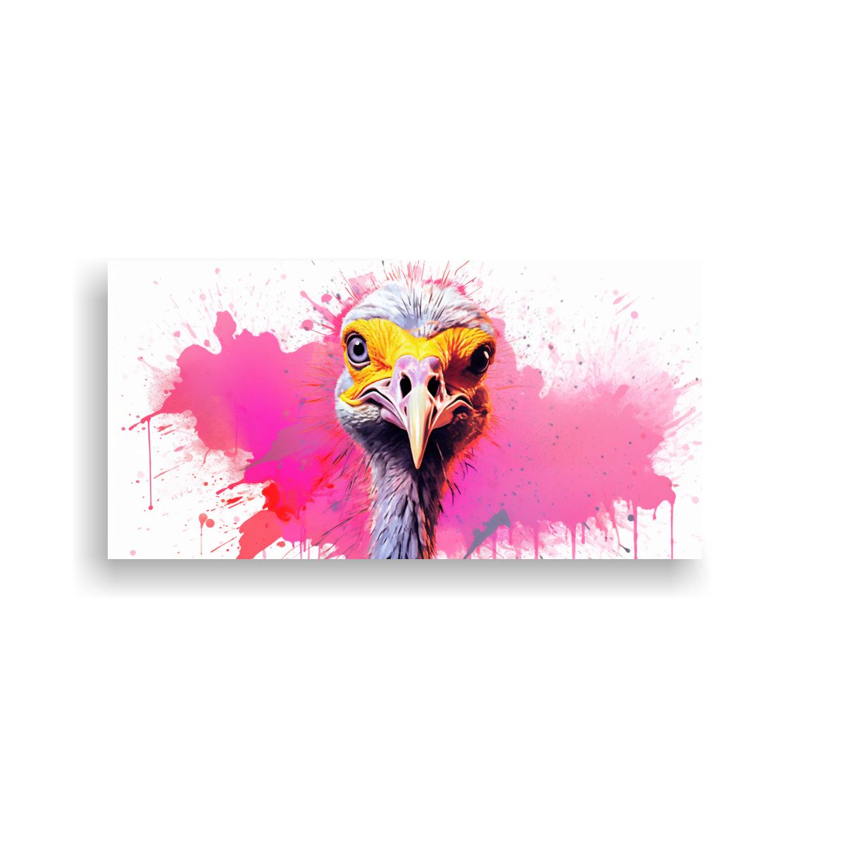 GENERICO - Pintura De Pared Avestruz En Acuarelas Y Colores 60x30 Cm