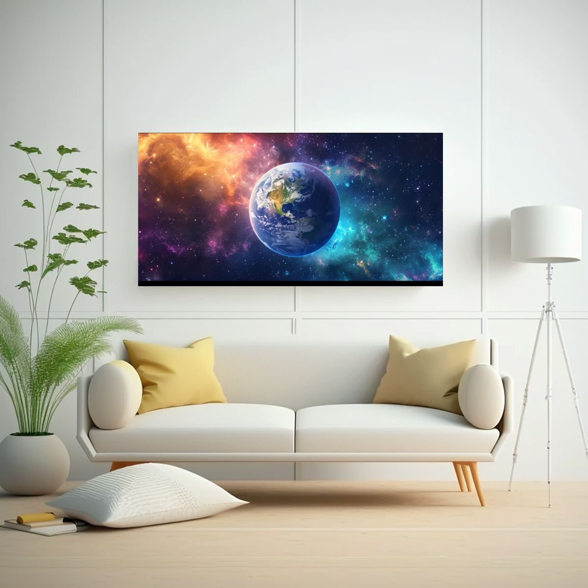 GENERICO - Pintura Decorativa Colorida Planeta Tierra 80x40 Cm