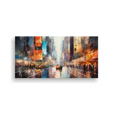 GENERICO - Lienzo De Tela Tema Expresividad Ritmo Abstracto 100x50 Cm