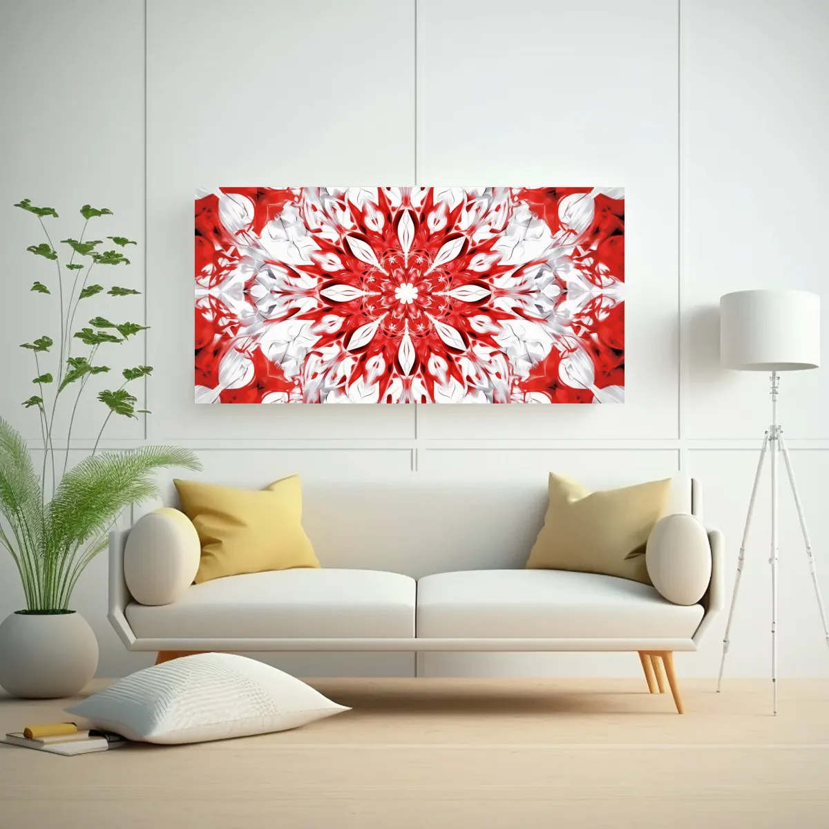 GENERICO - Pinturas De Pared Modernas Con Patrones Rojos 60x30 Cm