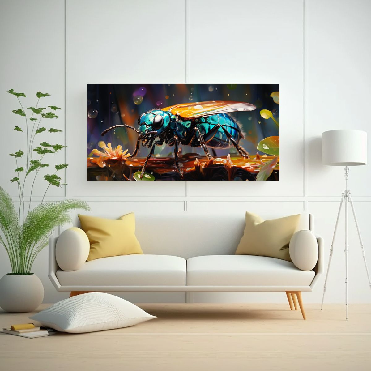 GENERICO - Pintura Al Estilo óleo De Insecto En Estilo 60x30 Cm