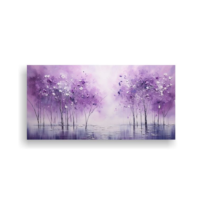 GENERICO - Pintura En Púrpura Y Plata Estilo Decorativo 100x50 Cm