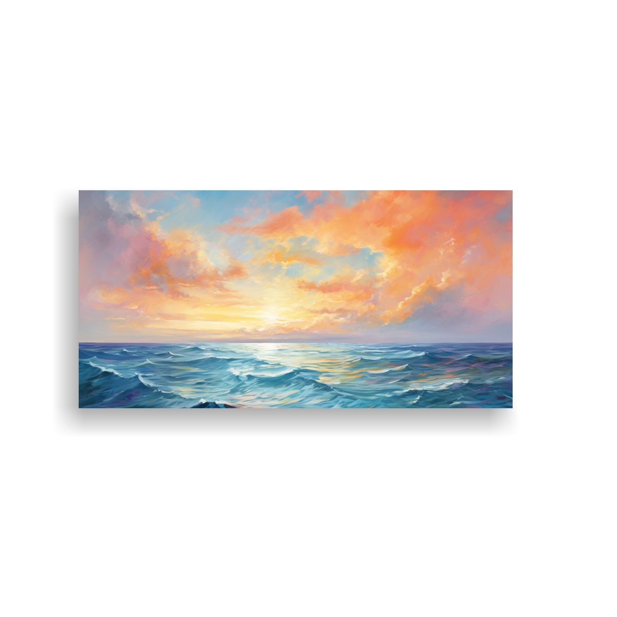 GENERICO - Pintura Abstracta Enigmática Cielo Y Mar Con 80x40 Cm
