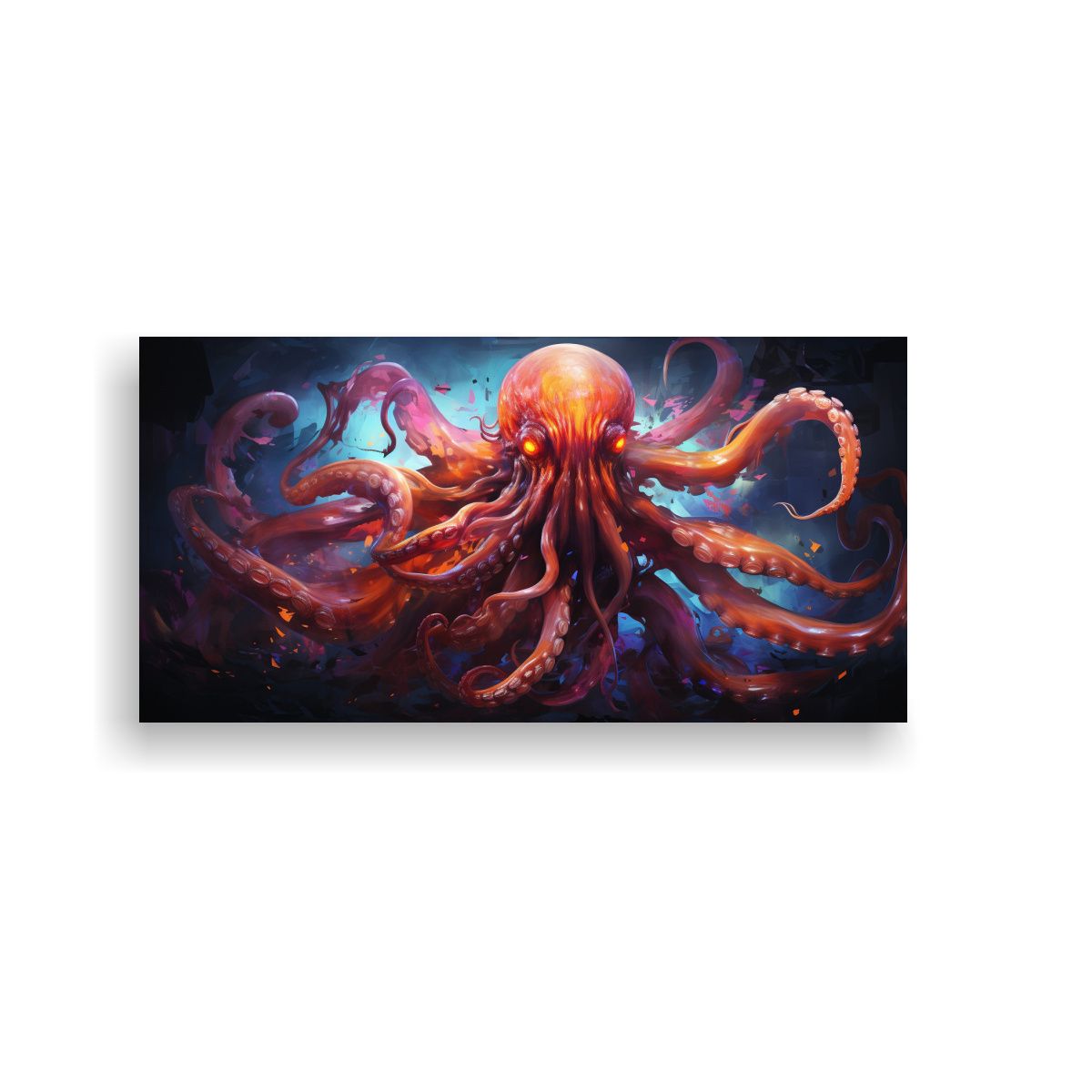 GENERICO - Pintura Al Estilo óleo Dinámica Pulpo Colorido 60x30 Cm
