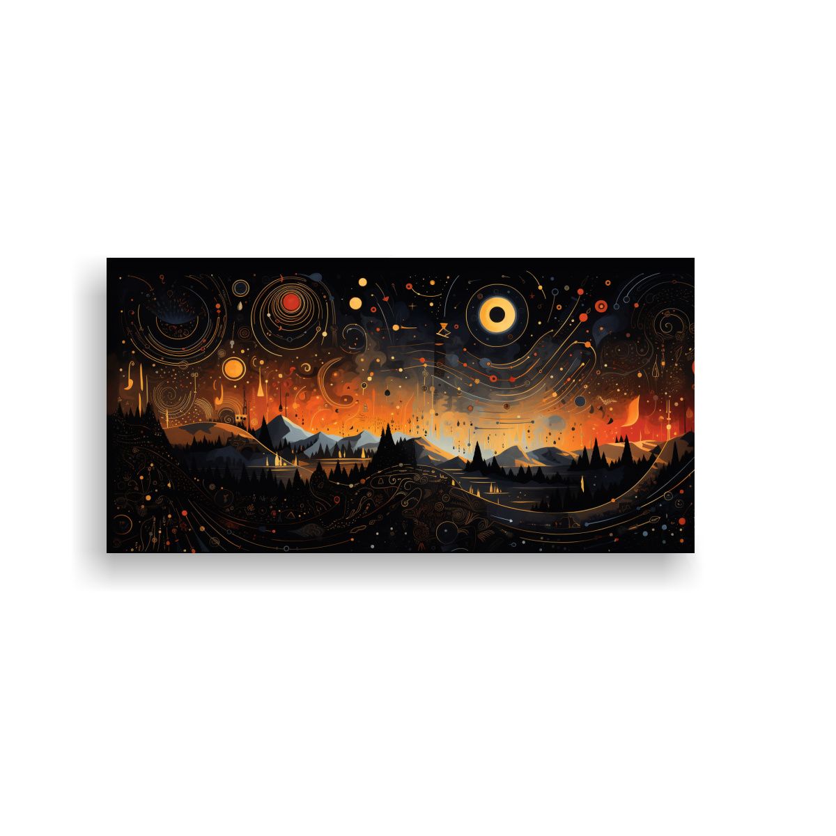 GENERICO - Pintura Acuarela Sala Mitos Y Leyendas Antiguas 60x30 Cm