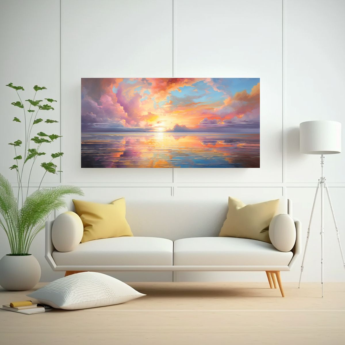 GENERICO - Pinturas De Contraste Horizontal Al Amanecer Y 100x50 Cm