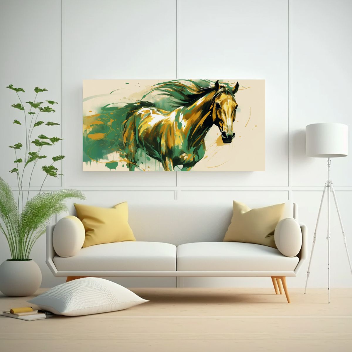 GENERICO - Cuadro Fotografía Caballo Cuarto En Colores 80x40 Cm