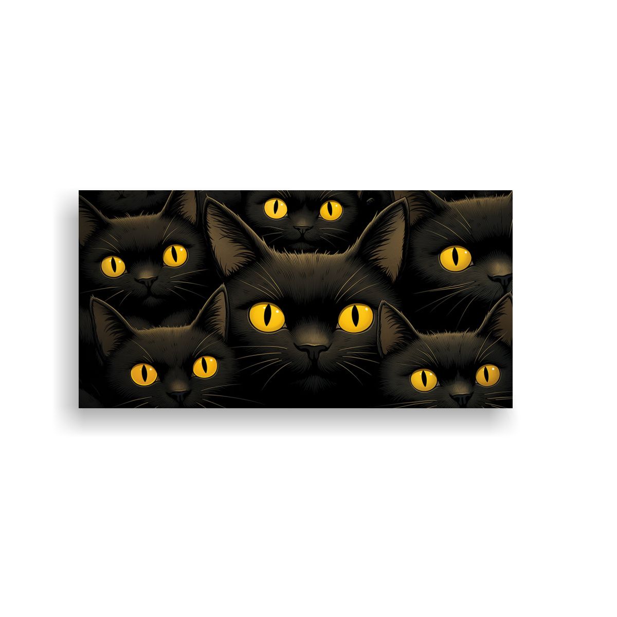 GENERICO - Pinturas De Lienzo Con Dibujo De Gatos Negros Y 100x50 Cm