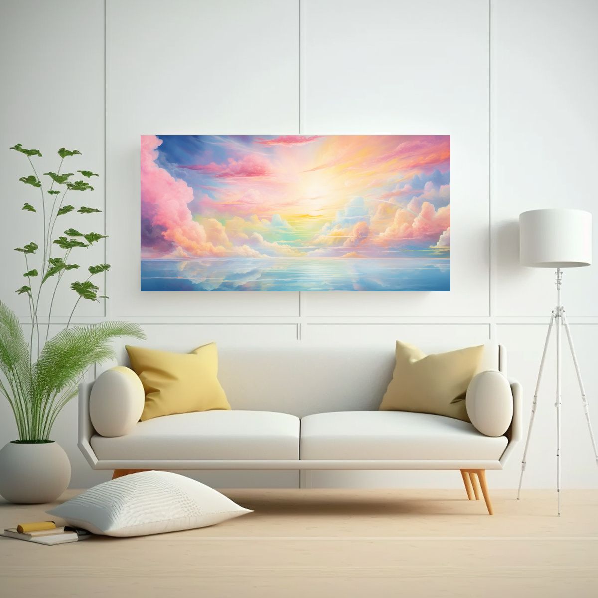 GENERICO - Cuadro Abstracto Armonía Cromática Cielo 100x50 Cm.