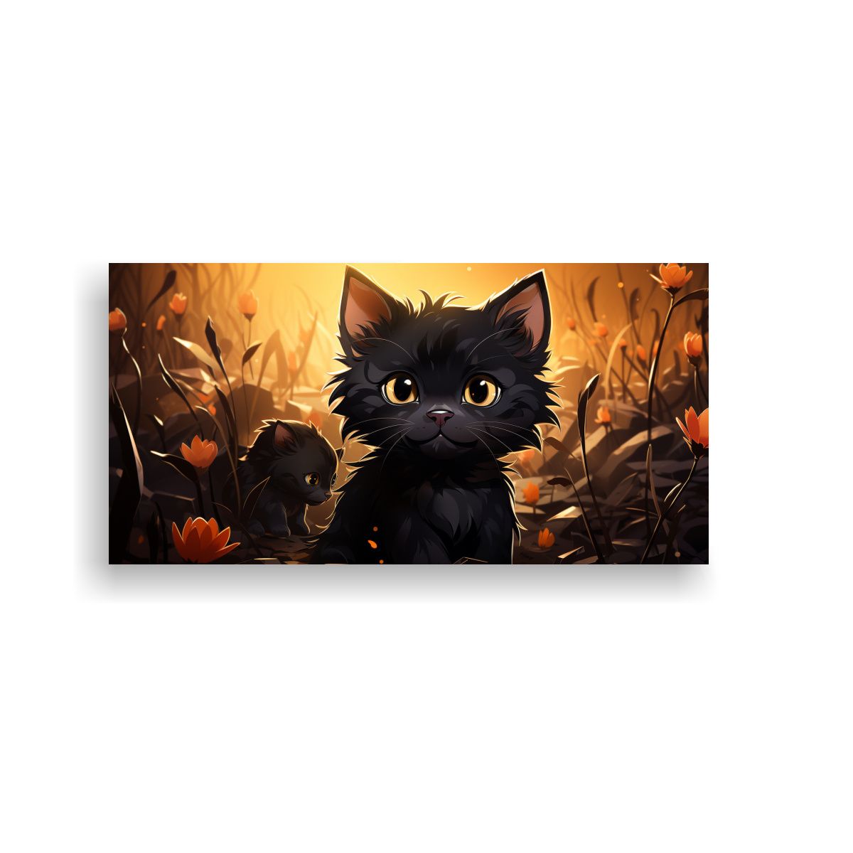 GENERICO - Pinturas De Decoración De Gatitos Negros 80x40 Cm