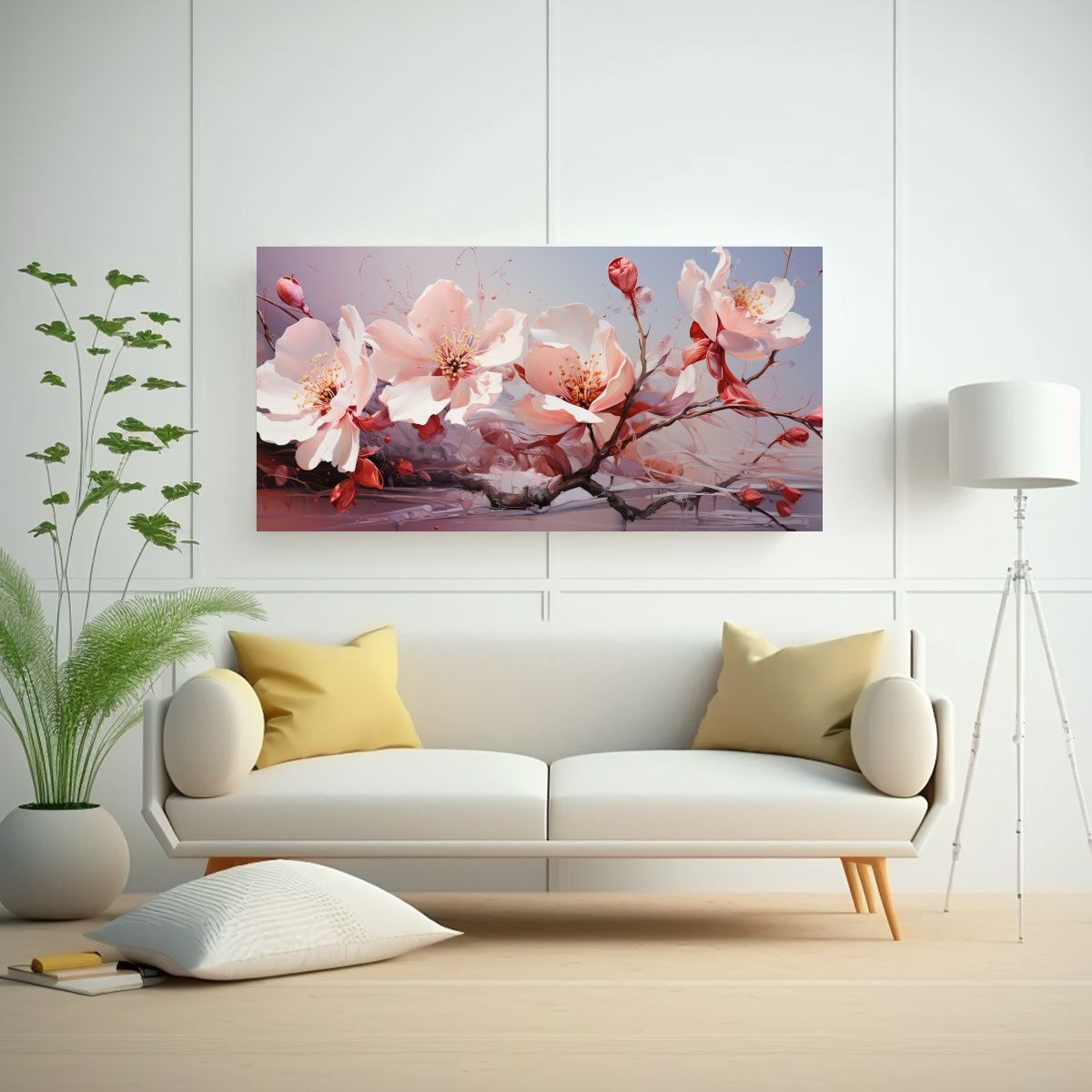 GENERICO - Cuadro Abstracto De Decoración En Colores Blanco 80x40 Cm