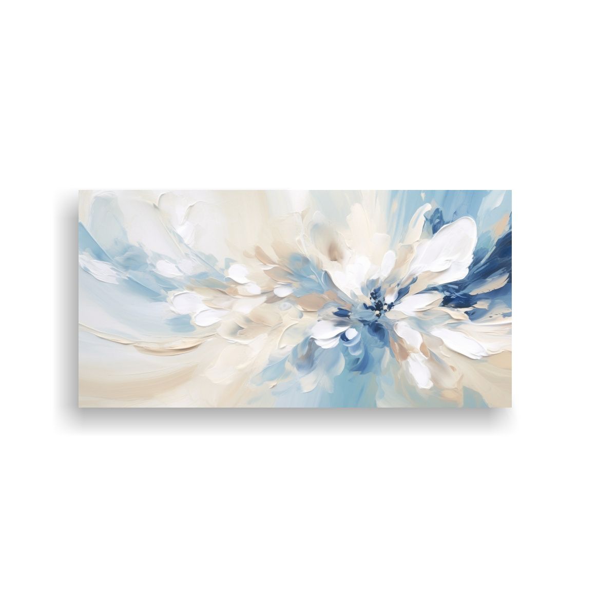 GENERICO - Cuadro Fotografía Abstracto Azul Y Beige Regalo 100x50 Cm