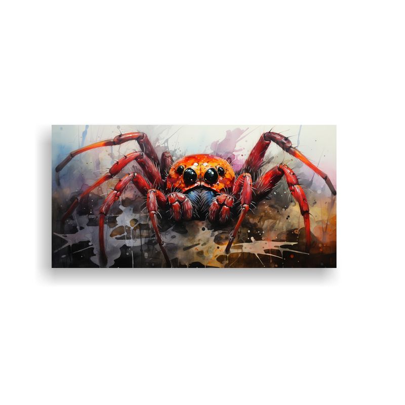 GENERICO - Pintura En Lienzo Estilo Acuarela Araña Colorida 80x40 Cm