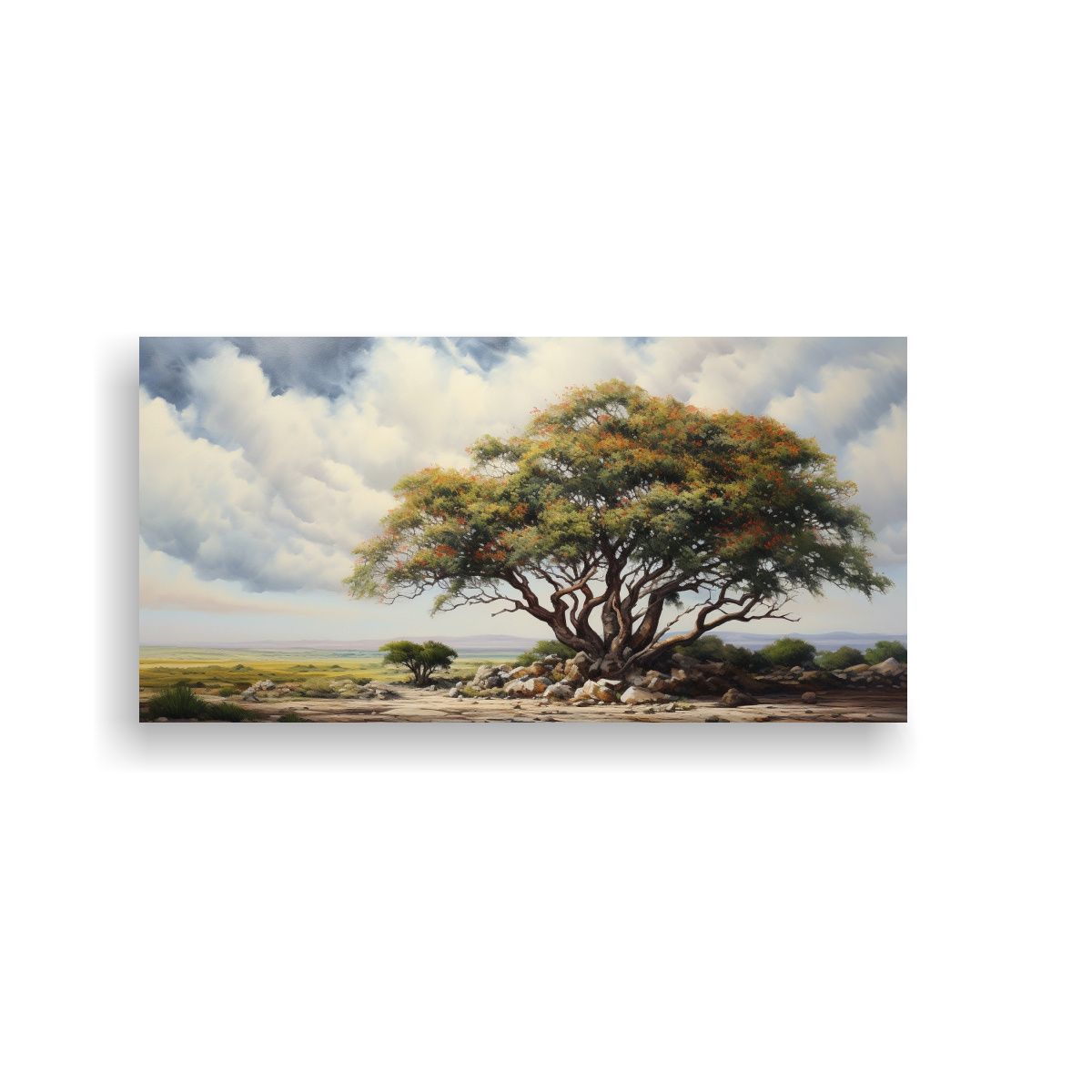 GENERICO - Lienzo Acuarela Árbol De Acacia Pintura 100x50 Cm