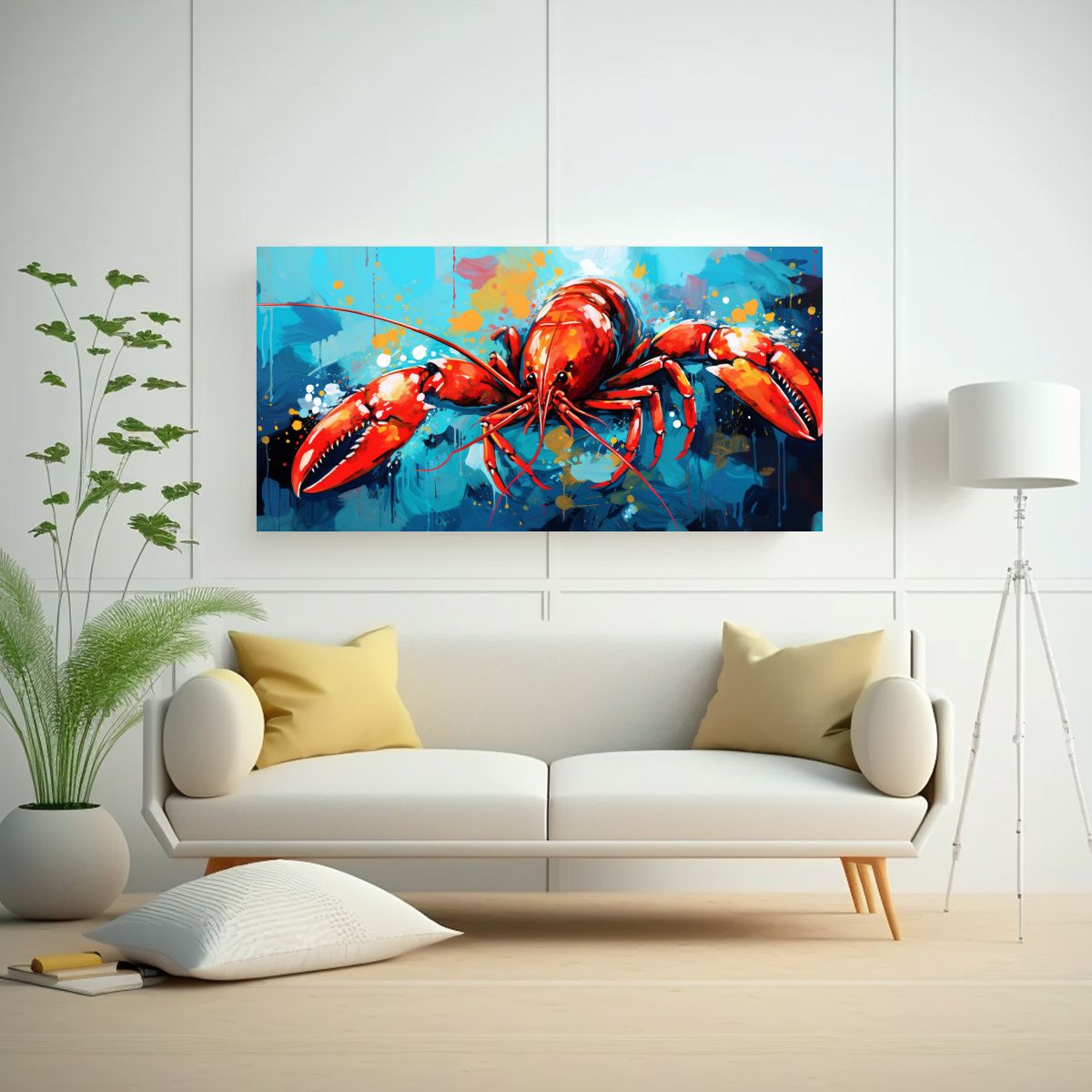 GENERICO - Cuadros Intensidad Langosta Radiante & Azul 80x40 Cm