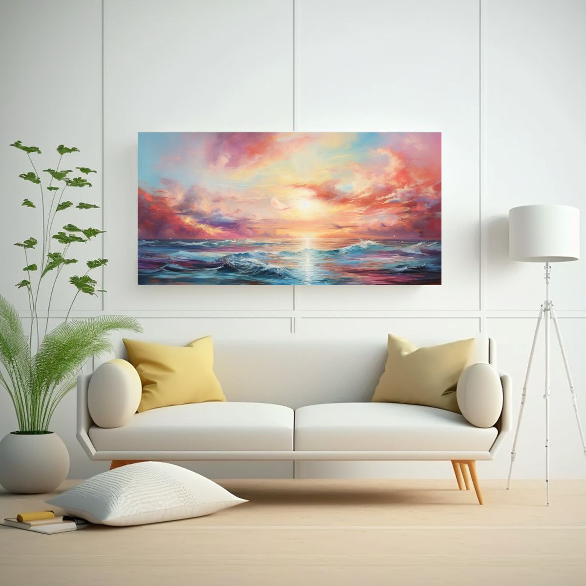 GENERICO - Pintura Abstracta De Lienzo Con Estética De 60x30 Cm