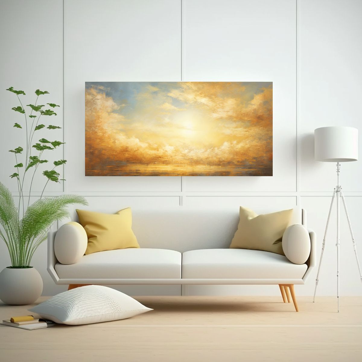 GENERICO - Pintura Abstracta De Colores Dorados De La 100x50 Cm