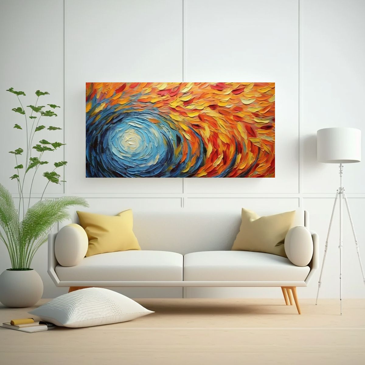 GENERICO - Pintura Abstracta Al Estilo Van Gogh Expresión 100x50 Cm