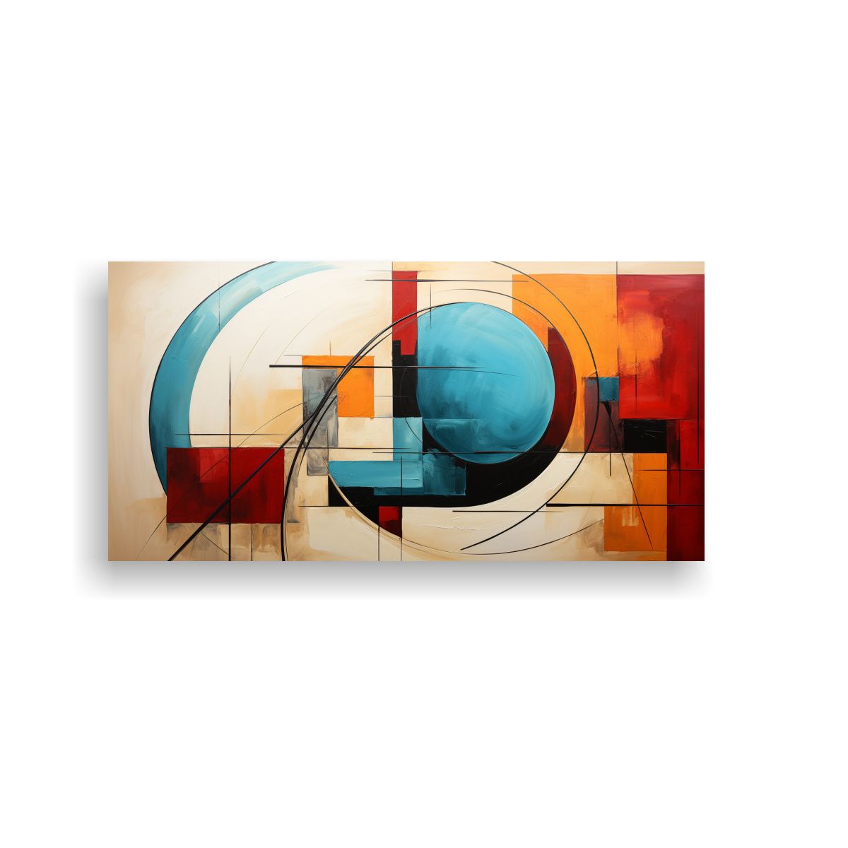 GENERICO - Cuadro Abstracto De Lienzo Sublimado En Colores 100x50 Cm.