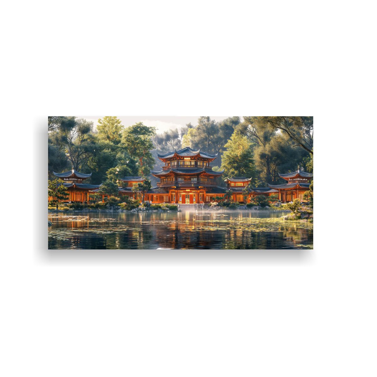 GENERICO - Pintura En Bastidor Escena Jardín De Las 100x50 Cm.