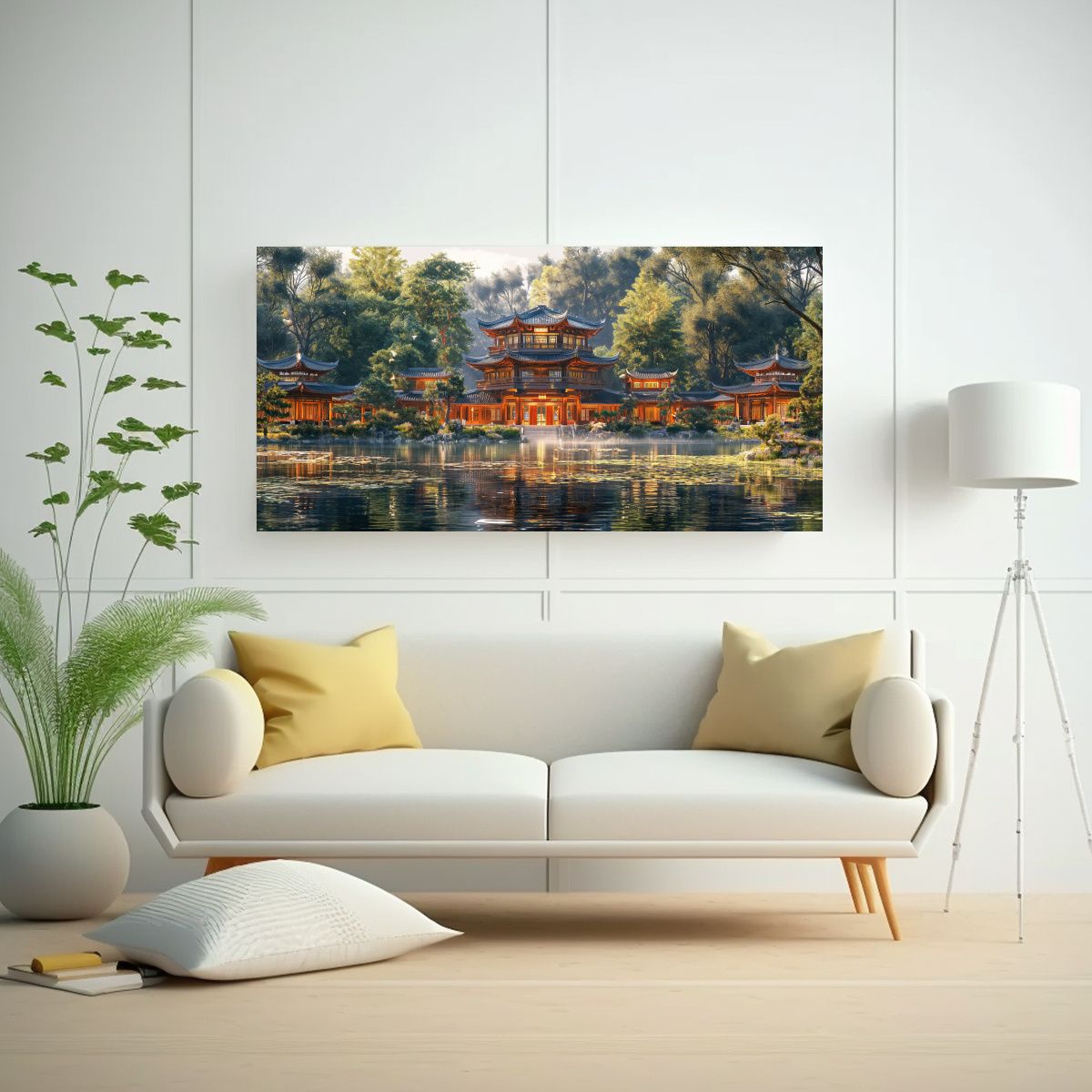 GENERICO - Pintura En Bastidor Escena Jardín De Las 100x50 Cm.