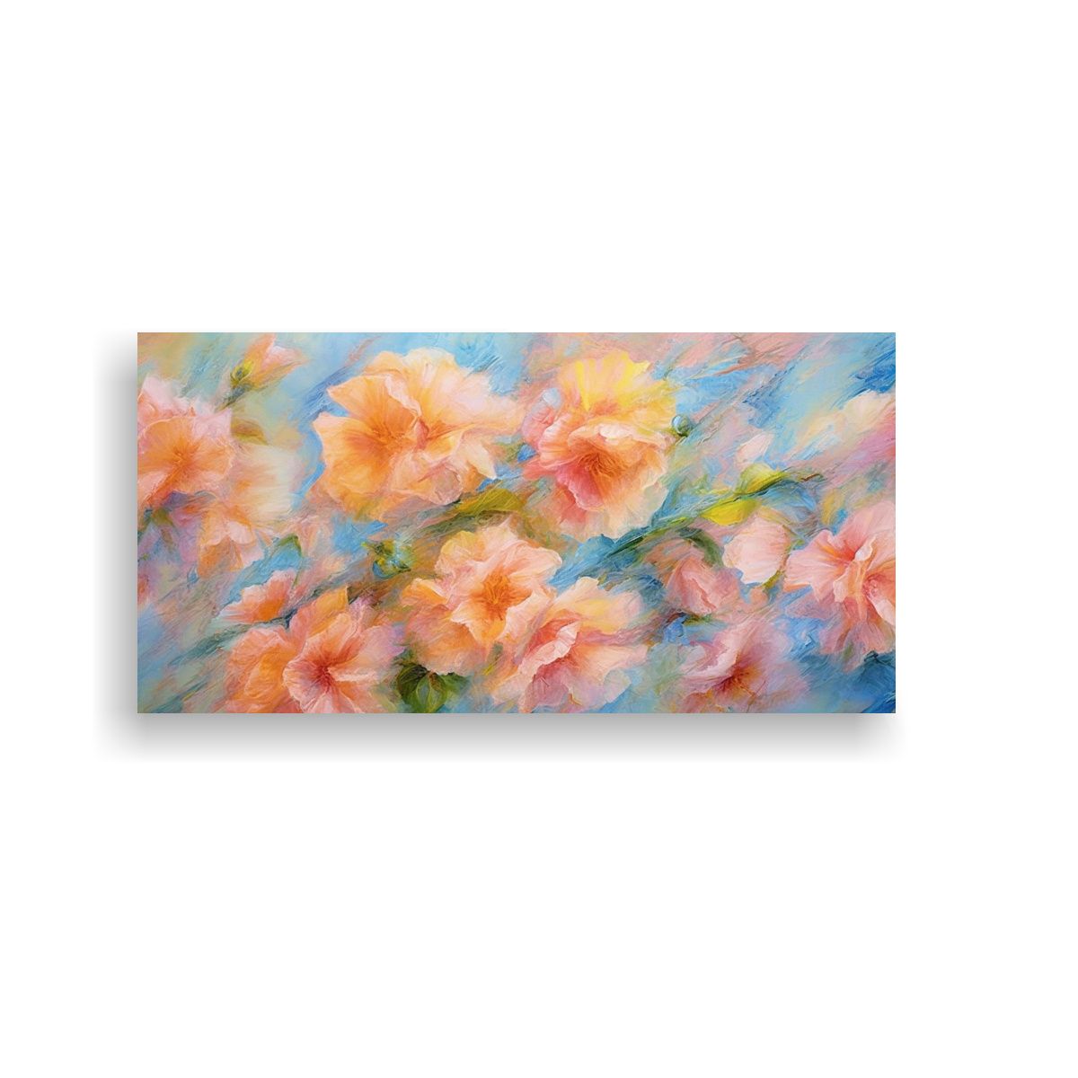 GENERICO - Pintura Floral Rosada En Bastidor Para 60x30 Cm