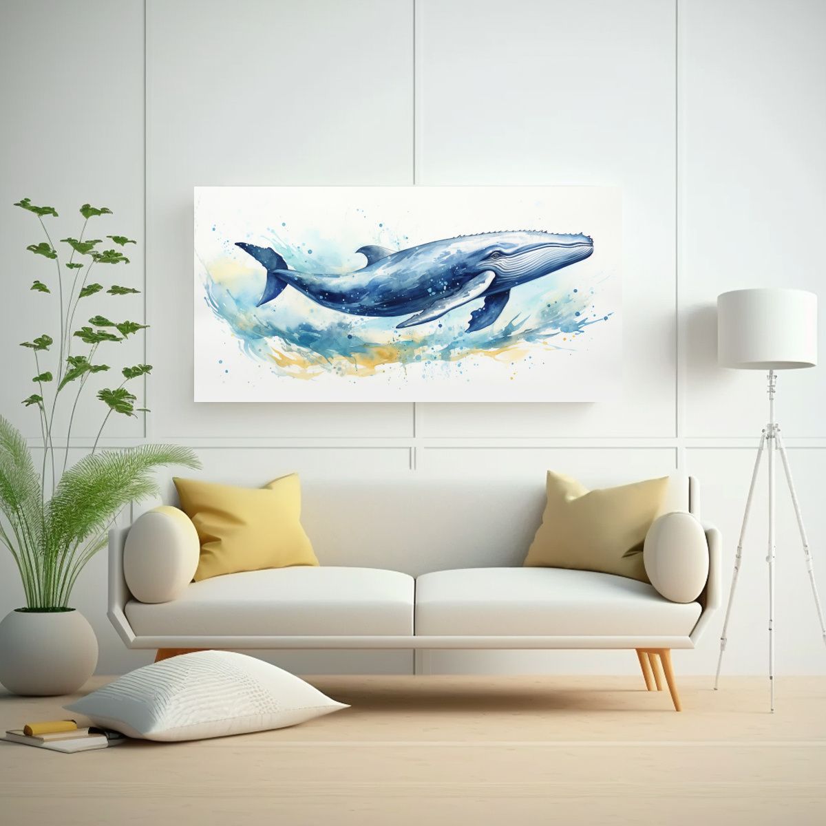 GENERICO - Pintura Vanguardia Arte Urbano Ballena Azul 60x30 Cm