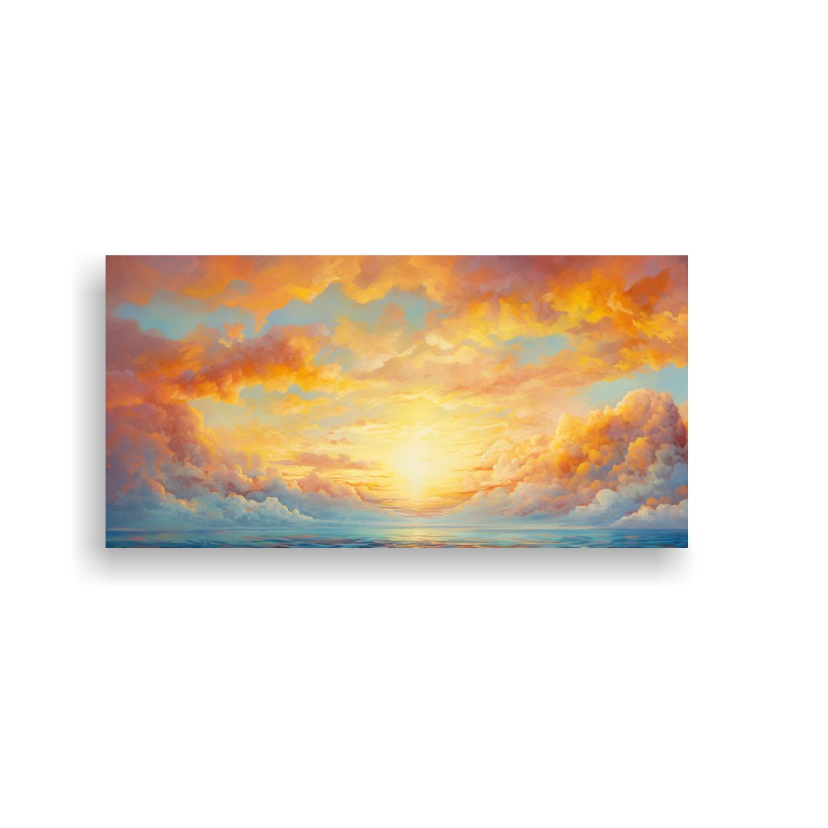 GENERICO - Pintura Abstracta Amanecer Y Atardecer Con 100x50 Cm