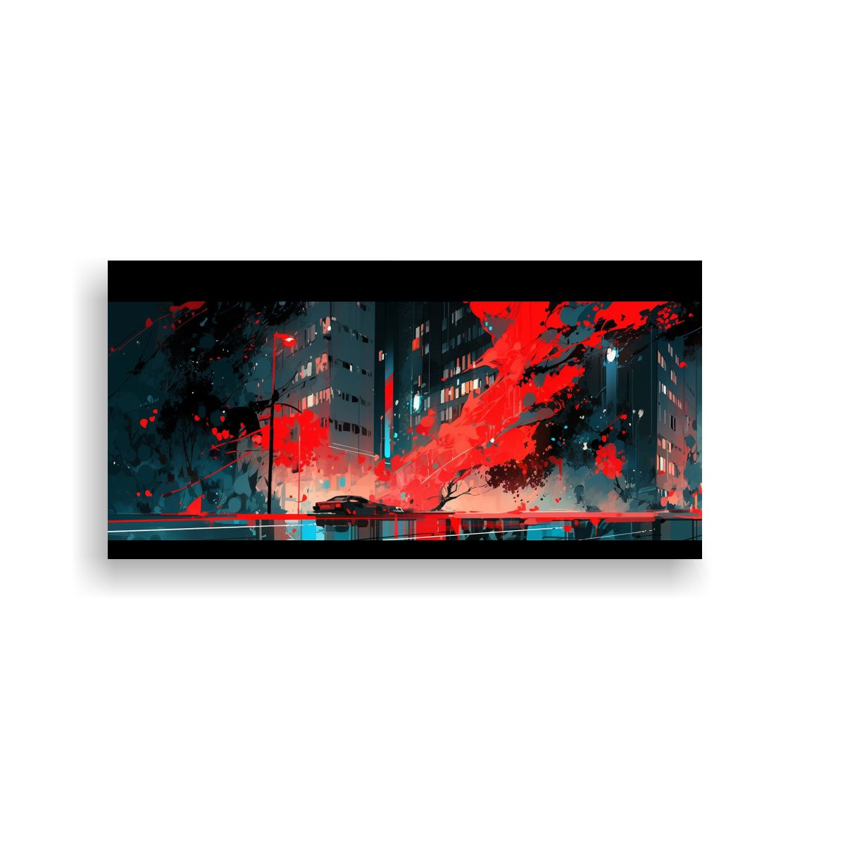 GENERICO - Lienzo Dibujo Refinado Santiago En Chile En 60x30 Cm