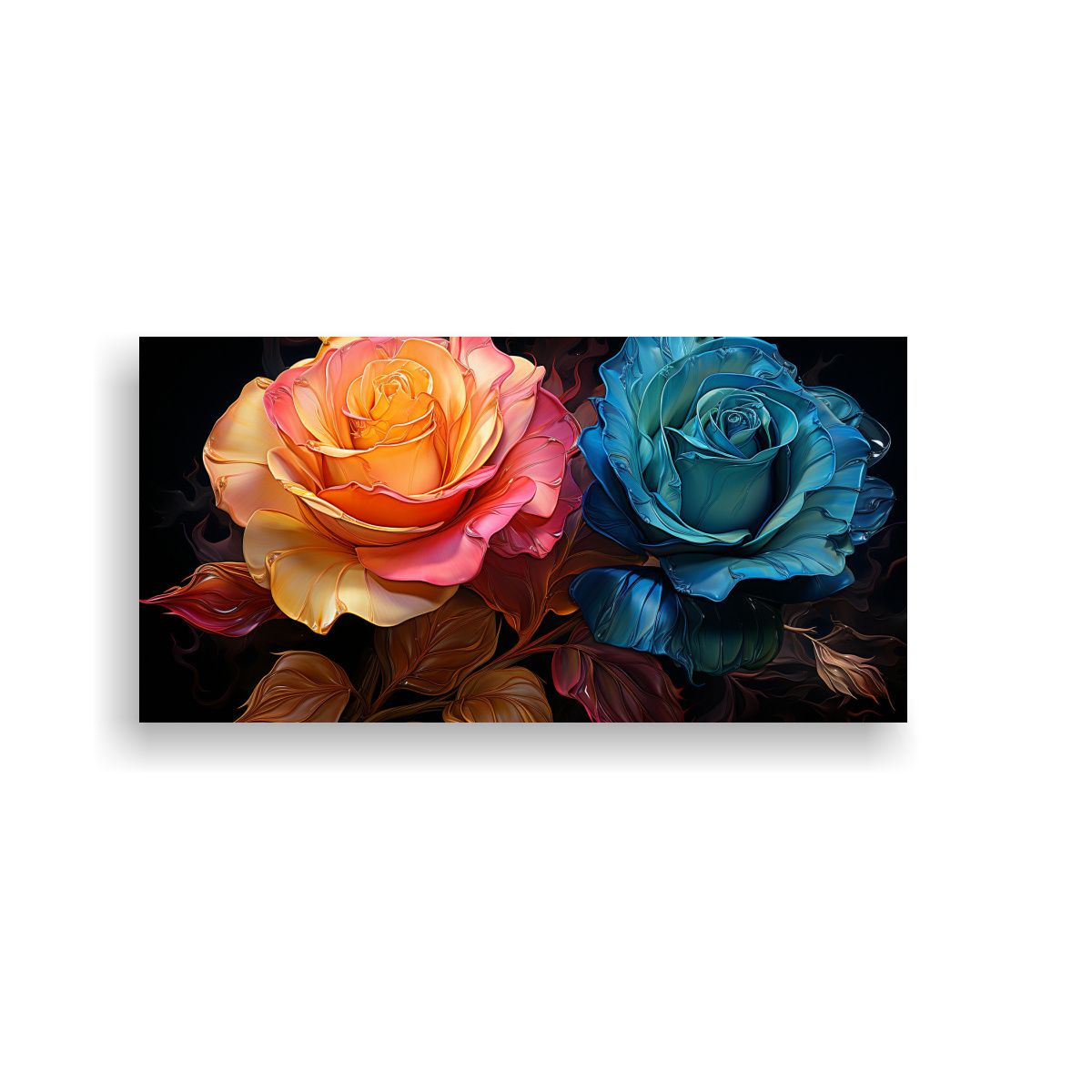 GENERICO - Cuadro Patron Intenso Rose Estilo Van Gogh 80x40 Cm