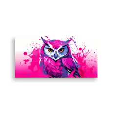 GENERICO - Pintura Decorativa Estilo Neo Pop De Búho En 100x50 Cm