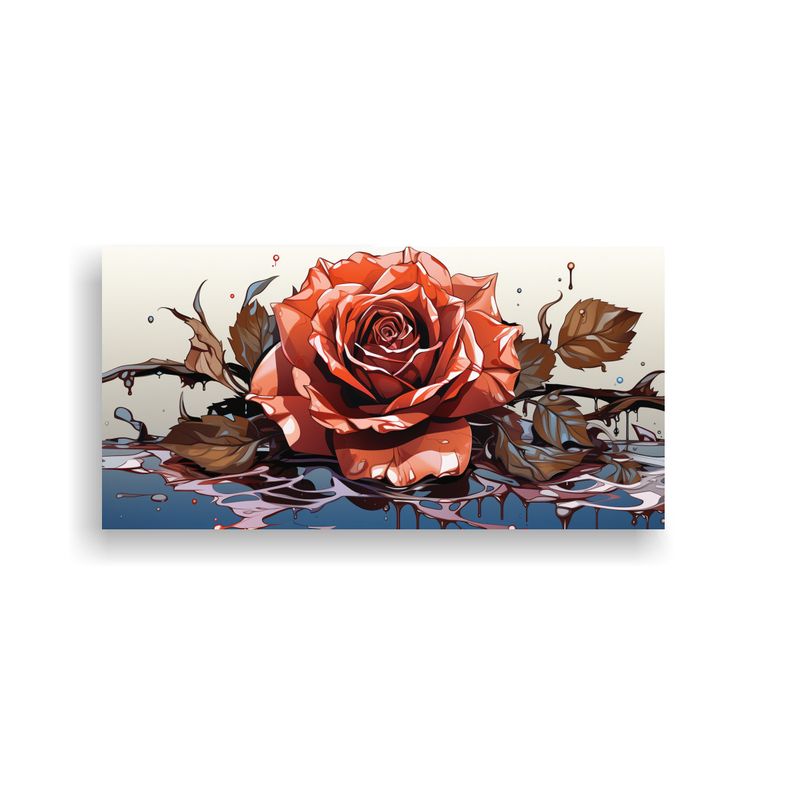 GENERICO - Cuadro Lienzo Estilo Plano Rosa Derritiéndose 100x50 Cm