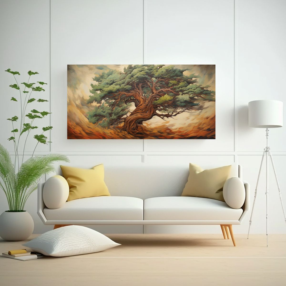 GENERICO - Cuadro Abstracto De Alta Resolución De Un árbol 80x40 Cm