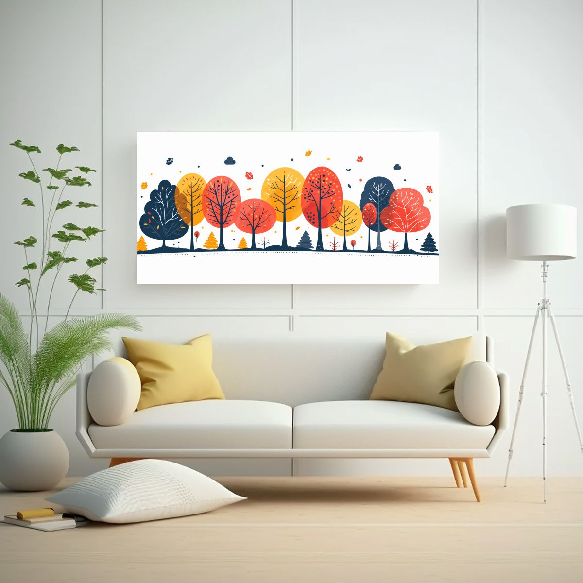 GENERICO - Arte Minimalista De árboles En Composición 100x50 Cm