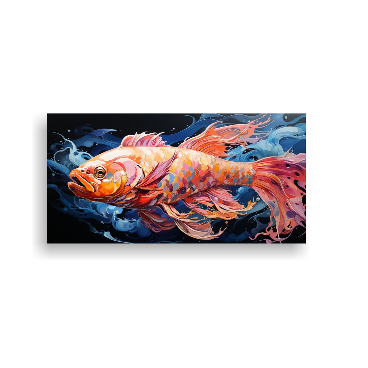 GENERICO - Pintura Acrílica De Pez De Agua Salada En Croma 80x40 Cm