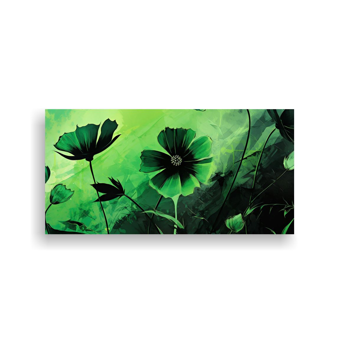 GENERICO - Cuadro De Arte Moderno Impactante Colores Verde 100x50 Cm