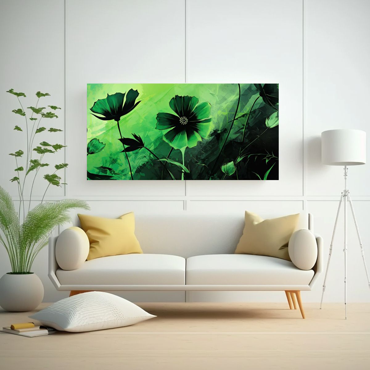 GENERICO - Cuadro De Arte Moderno Impactante Colores Verde 100x50 Cm