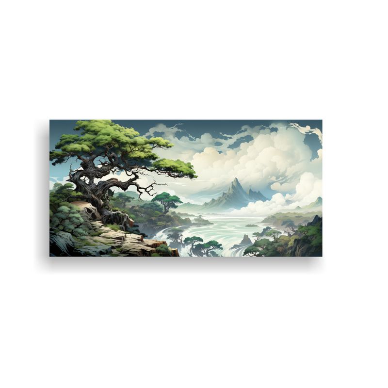 GENERICO - Tela En Bastidor Imagen Simplicidad Árbol De 60x30 Cm