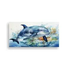 GENERICO - Cuadro Fotografía Pop Art Ballena Beluga Estilo 100x50 Cm