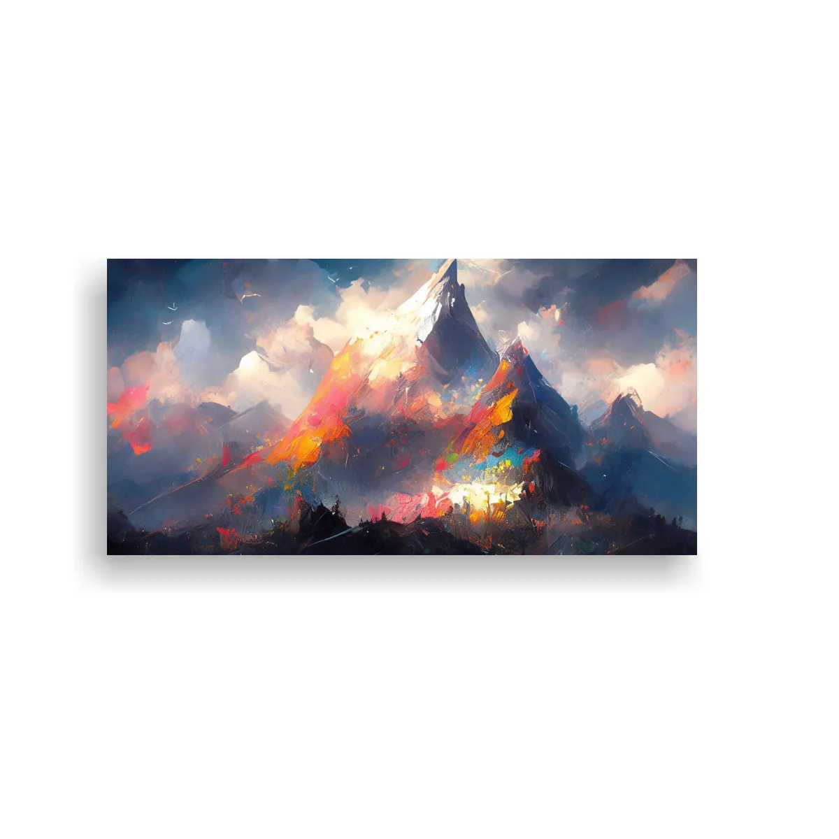 GENERICO - Paisajes Montañosos Negros Famosos Con 100x50 Cm