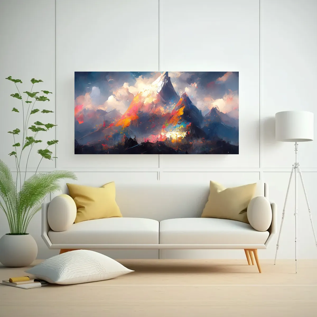 GENERICO - Paisajes Montañosos Negros Famosos Con 100x50 Cm