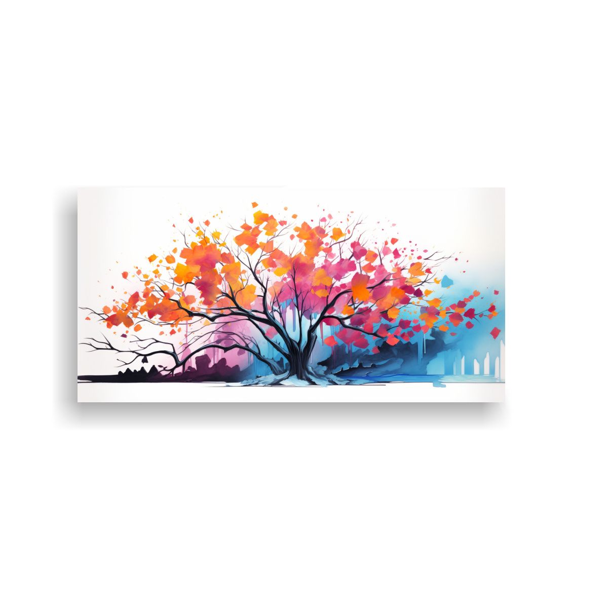 GENERICO - Pintura De Decoración Árbol Aspen En Colores 100x50 Cm