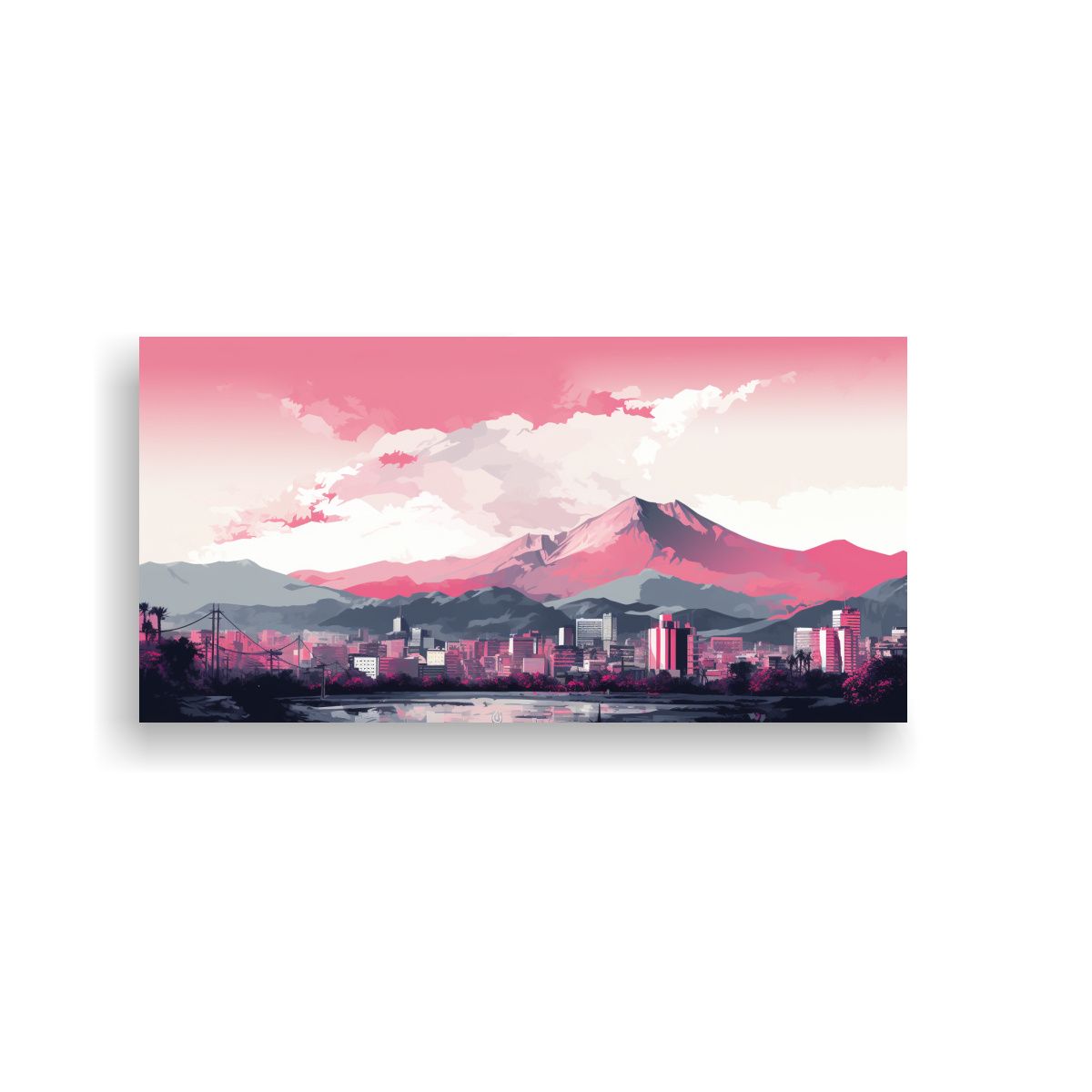 GENERICO - Pinturas De Decoración En Blanco Y Rosa En 100x50 Cm