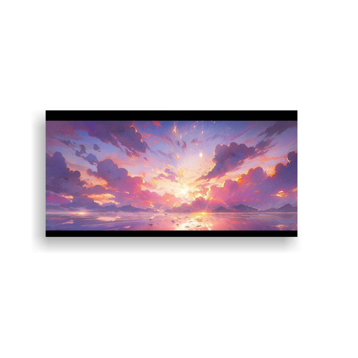 GENERICO - Pintura Abstracta Equilibrio De Colores Morados 100x50 Cm